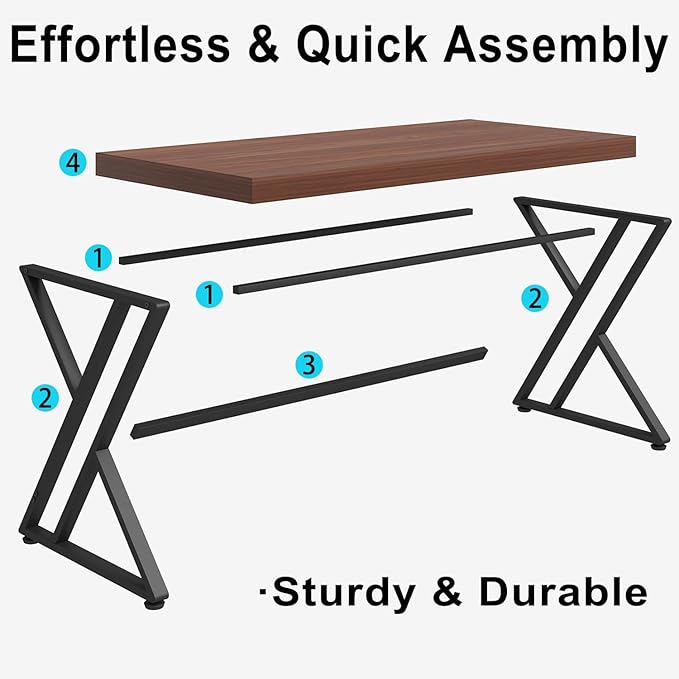 LVB Wood Computer Desk, Rustic Executive Home Office Desk - Image 4