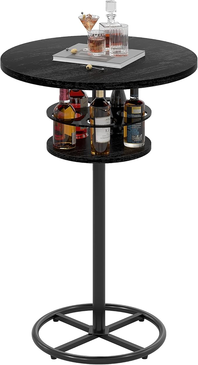 VECELO 36” High Top Bar Table, Sturdy Frame by VECELO