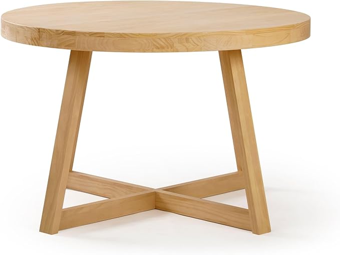 Plank+Beam Round Dining Table, 47 Inch Solid Wood Kitchen Table, Farmhouse - Image 5