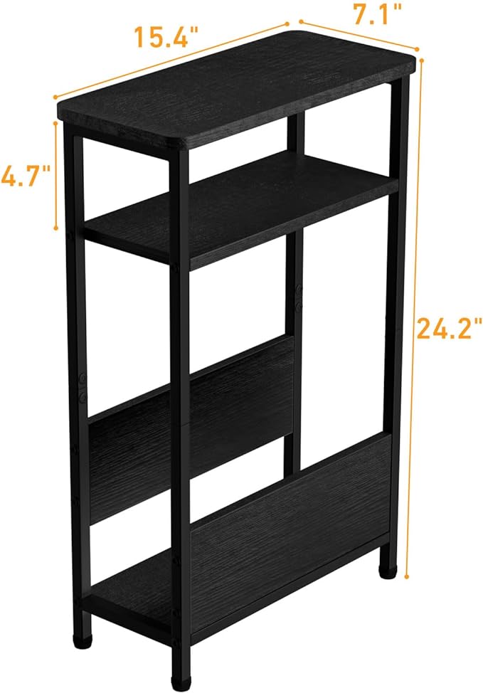 7.1" Narrow Side Table for Small Spaces, 3 Tier Small End Table - Image 3