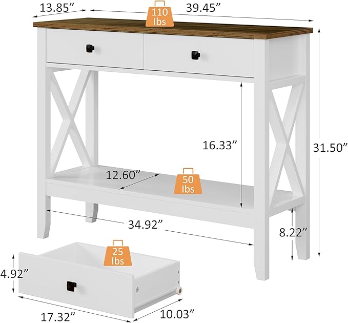 Console Table, Sofa Table 13.8" D x 39.37" W x 31.5" HEntryway Table - Image 3