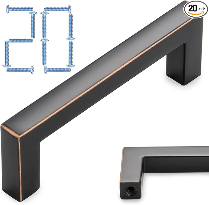 KOOFIZO Oil Rubbed Bronze Cabinet Pulls Bronze Cabinet Handles, 20 Pack 3 Inch by Koofizo