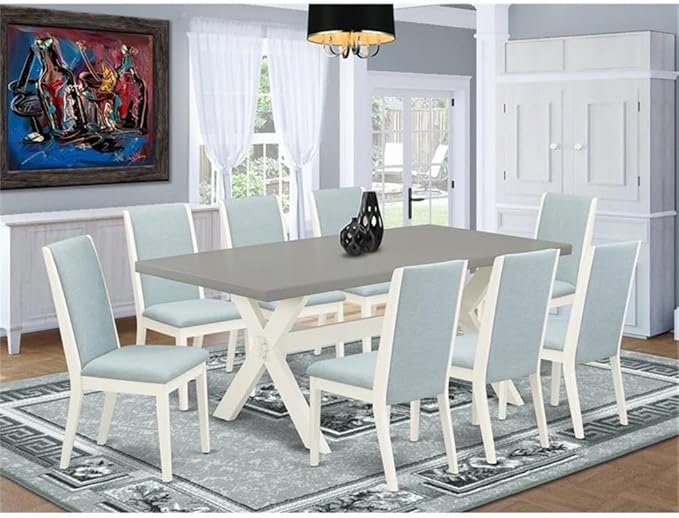East West Furniture X097LA015-9 9 Piece Kitchen Table Set Includes a Rectangle - Image 2