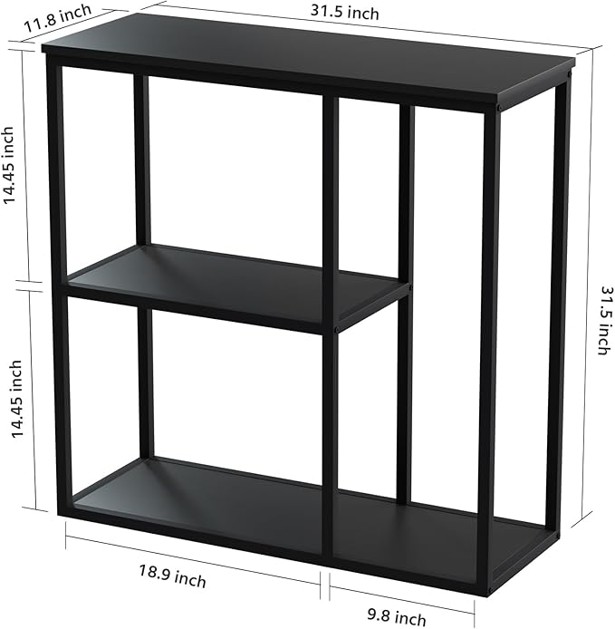 WOHOMO Console Table, 31.5'' x 31.5'' Black Industrial Sofa Table - Image 3