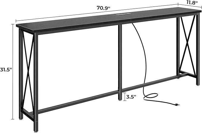 SUPERJARE 70 Inch Console Table - Image 3