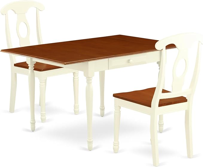 East West Furniture MZKE3-WHI-W 3 Piece Dining Table Set by EastWestFurniture