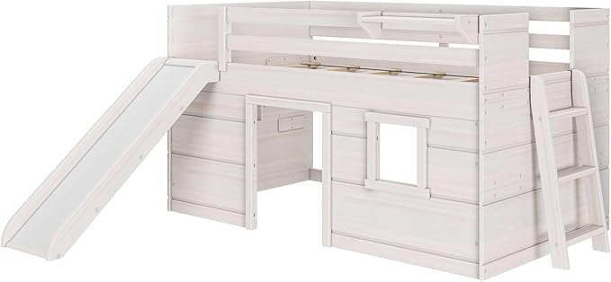 Max & Lily Loft Bed Twin Size, Solid Wood Low Loft Bed - Image 3