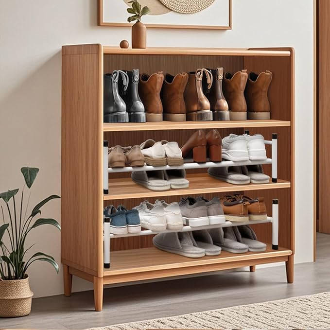 STORAGE MANIAC Expandable Shoe Rack, 4 Pairs Stackable Small Shoe Rack - Image 2