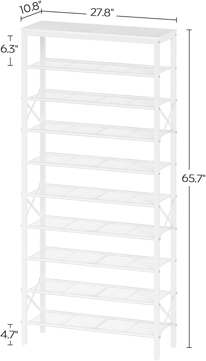 10 Tier Shoe Rack, Large Capacity Shoe Storage Organizer Holds 40 Pairs - Image 3