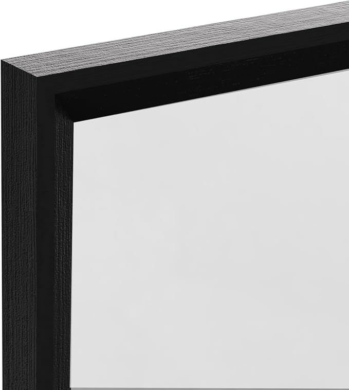 WEER Black Framed Mirror 55X30 Inch, Rectangular Matte Black Bathroom Vanity - Image 7