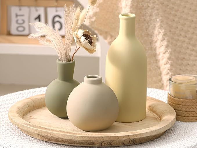 Vase Set of 3, Ceramic Vases Home Decor Flower Decorative Table Decor Vase - Image 4