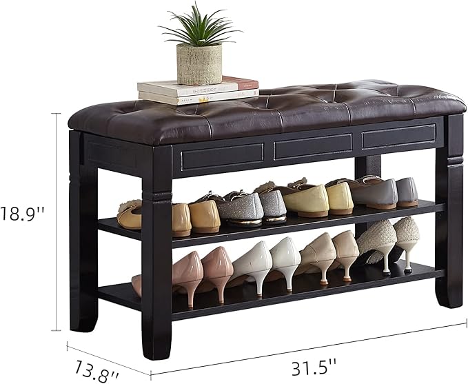 Shoe Storage Bench, Entryway Shoe Rack - Image 3