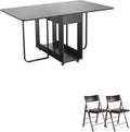 Folding table and chair set, dining table by Unknown