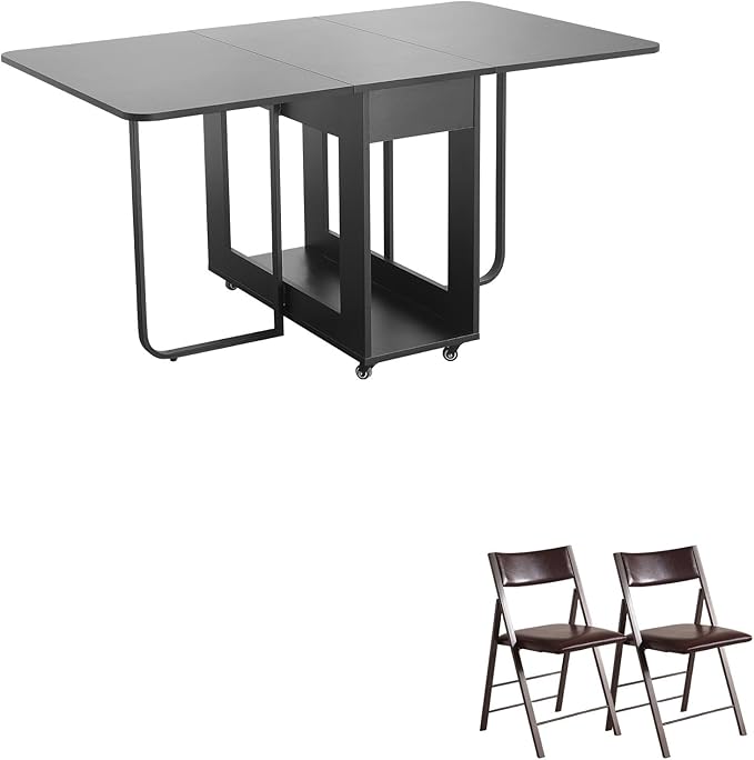 Folding table and chair set, dining table by Unknown