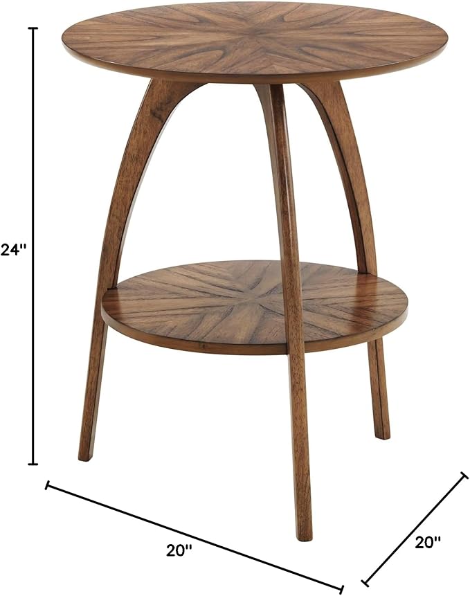 Martin Svensson Home Round Wood Nutmeg Brown Living Room End Side Accent Table - Image 2