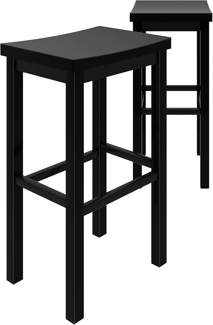 Grain & Grove Smith Collection Set of 2 Solid Wood Bar Stools, 30 inch - Image 7