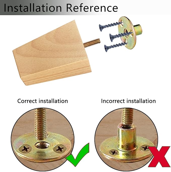 4PCS Wood Furniture Legs 2 inches Square Furniture Legs - Image 6