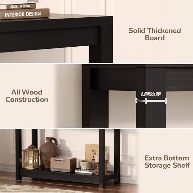 Small Farmhouse Wood Entryway Table Narrow Console Table - Image 5