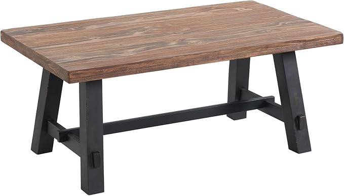 Alaterre Furniture Adam 42-Inch Solid Wood Rustic Coffee Table - Image 8