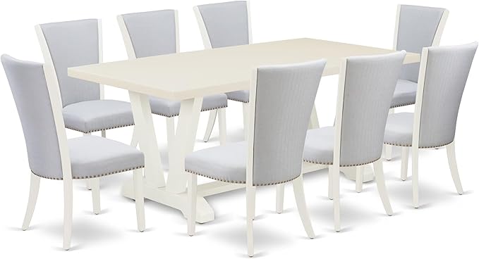 East West Furniture V027VE005-9 9 Piece Kitchen Table Set Includes a Rectangle by EastWestFurniture