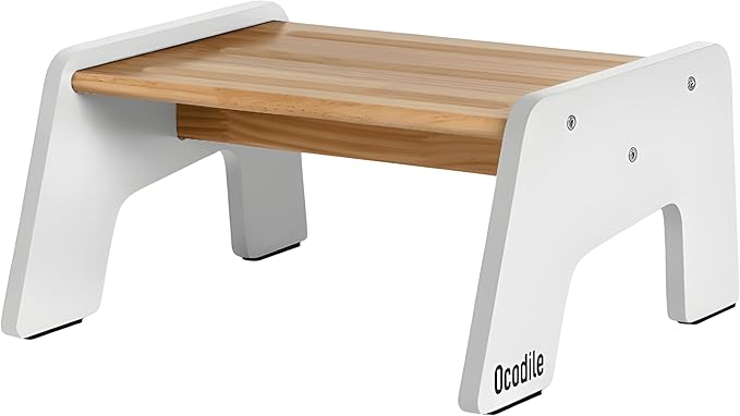 1-Step Wooden Step Stool for Toddlers | Kids Step Stool for Bathroom Sink by Ocodile