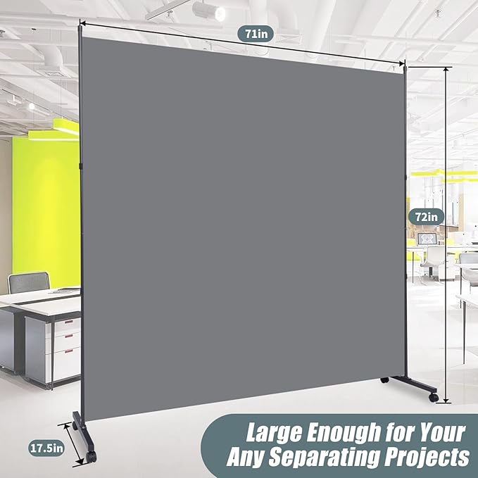 Room Divider Single Panel Privacy Screen W/Wheels, Upgrade Fabric Wall Divider - Image 5