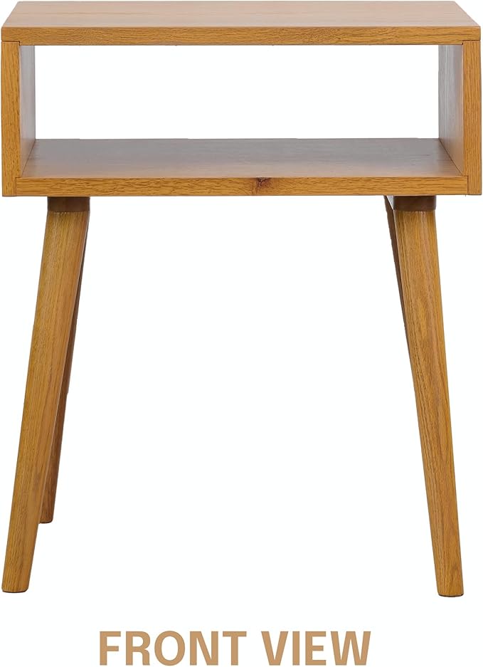 NTC Solid Oak Zoe Nightstand, Mid Century Modern Side Table Bedroom, Bedside - Image 4