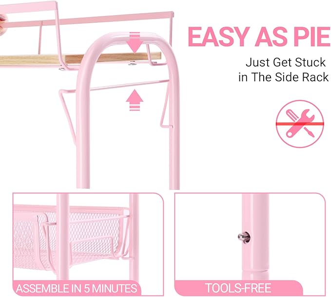 KINGRACK 4-Tier Slim Rolling Cart - Image 3