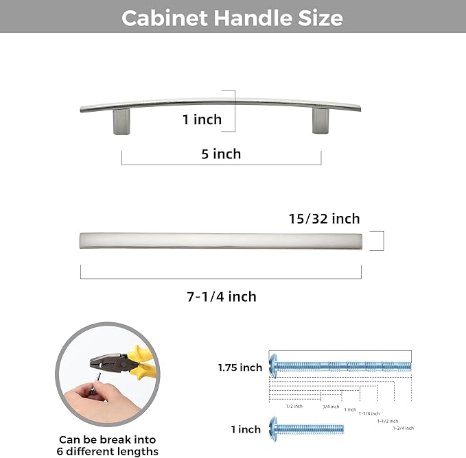 15 Pack Cabinet Handles 5" Hole Center - Image 3