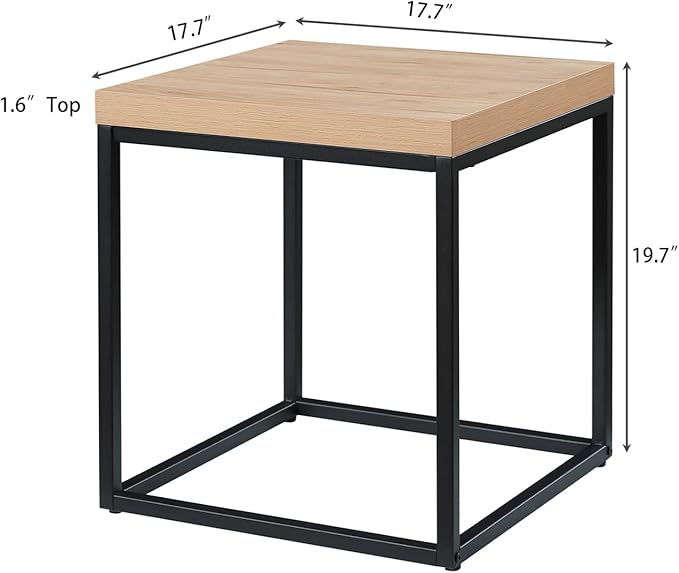 CENSI 18-Inch Natural Oak Accent End Table/Side Table - Image 2