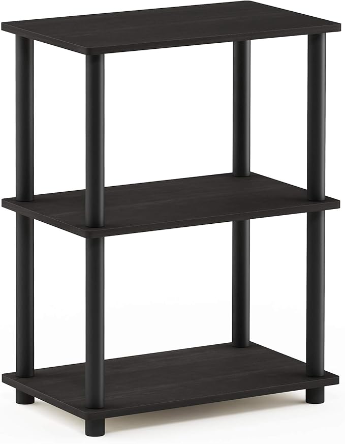 Furinno Turn-N-Tube No Tool 3-Tier Storage Shelf, Espresso/Black - Image 4