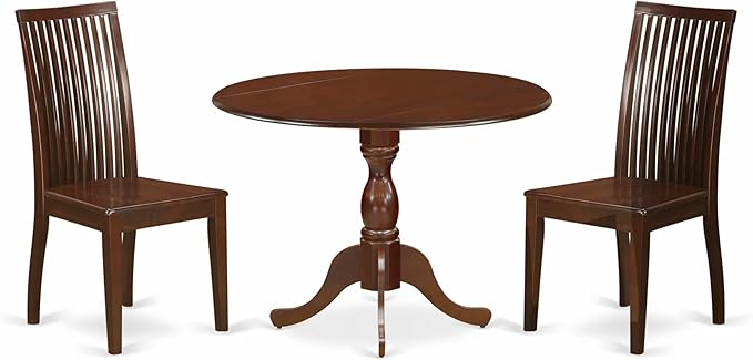 East West Furniture DMIP3-MAH-W 3 Piece Kitchen Table & Chairs Set Contains a by EastWestFurniture