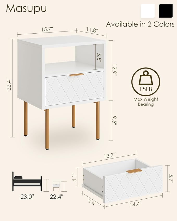Nightstand, Morden Bedside Table - Image 2