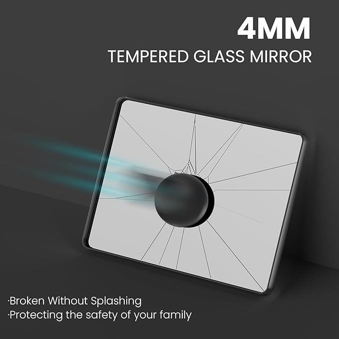 Black Bathroom Mirror 60X36 Inch, Rounded Rectangle Matte Bathroom Vanity Mirror - Image 5