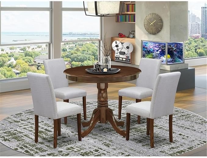 East West Furniture ANAB5-AWA-05 5 Piece Kitchen Table & Chairs Set Contains a - Image 2