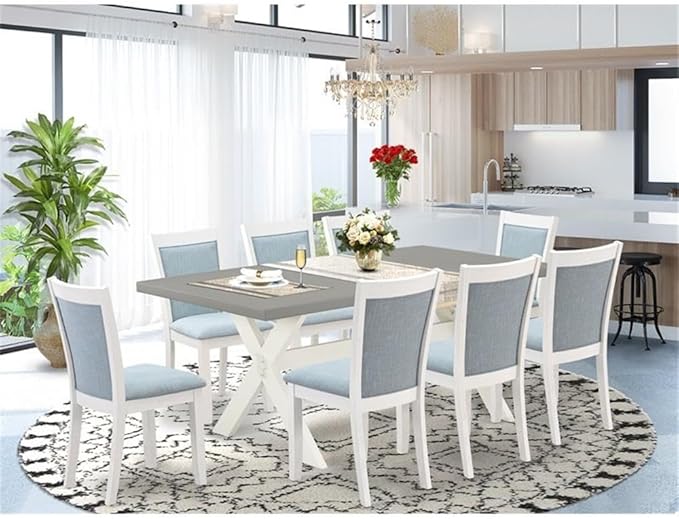 East West Furniture X097MZ015-9 9 Piece Dining Room Furniture Set Includes a - Image 2