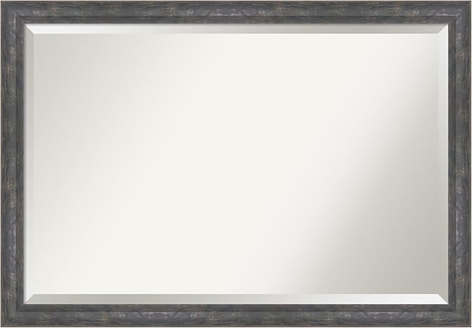 Amanti Art Grey Wall Mirror 27x39 Angled Metallic Rainbow Rectangle Bathroom by AmantiArt