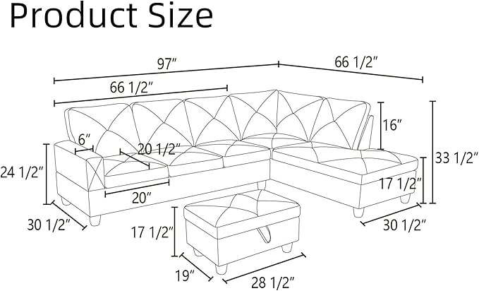 Modular Leather Sectional Couch, L Shaped Couch - Image 2