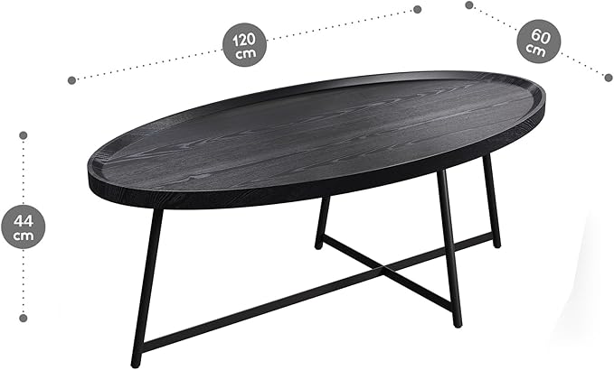 Modern Coffee Table, Oval Wood Coffee Tables Center Table - Image 3