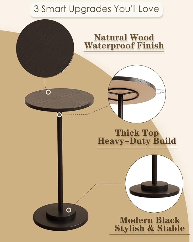 Masupu Drink Table, Round Side Table - Image 4