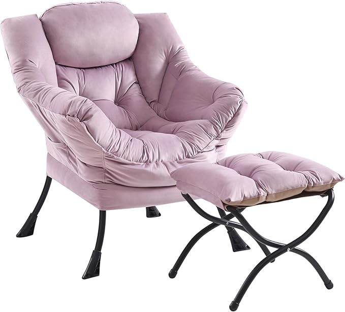 Lazy Chair and Ottoman, Large Accent Lounge Chair by Givjoy