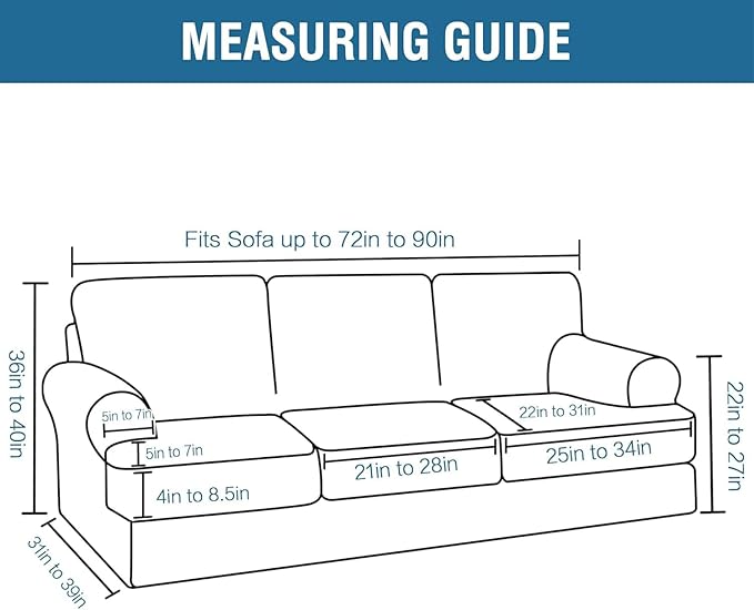 H.VERSAILTEX Sofa Cover 4 Piece T Cushion Sofa Slipcovers Thick Velvet Couch - Image 2