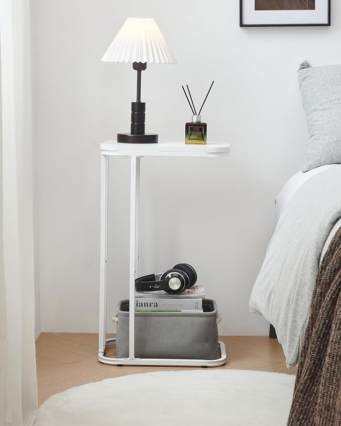 C Shaped End Table, 27 Inches High Small Side Table - Image 8