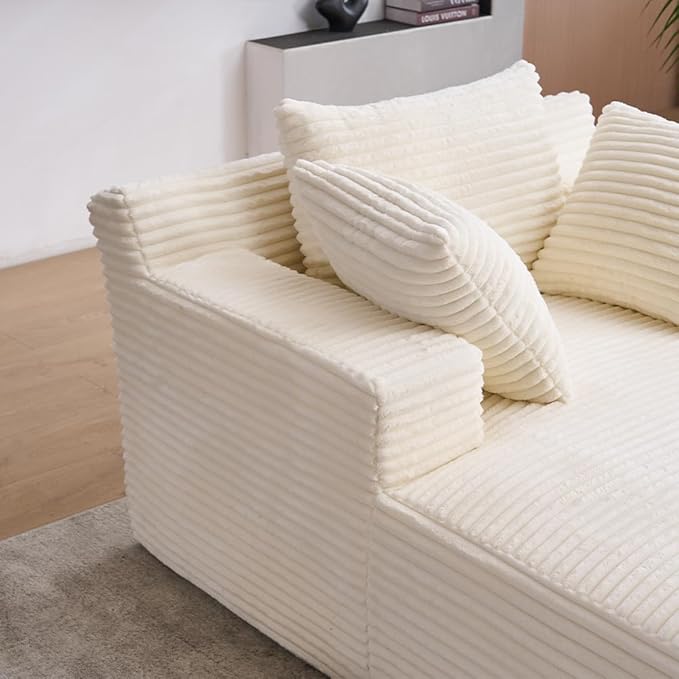 Oversized Chaise Daybed Lounge Sleeper Chair Sofa Bed Indoor, Fluffy Corduroy - Image 6