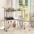 Bar Cart Silver, Home Bar Serving Cart, Modern Bar Cart by Alihdrna