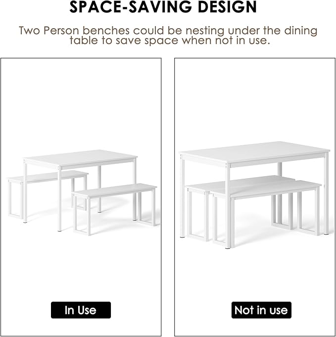soges 3 PCS Dining Table Set for 4 - Image 4