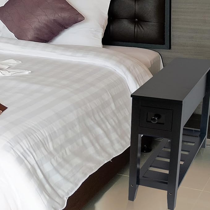 Narrow End Table, Slim Bed Side Table - Image 8