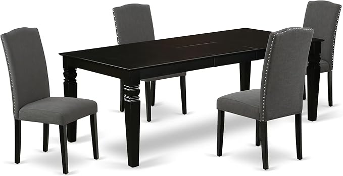 East West Furniture LGEN5-BLK-20 5 Piece Dinette Set Includes a Rectangle by EastWestFurniture