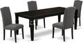 East West Furniture LGEN5-BLK-20 5 Piece Dinette Set Includes a Rectangle by EastWestFurniture
