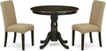 East West Furniture ANDR3-CAP-03 3 Piece Dining Room Table Set Contains a Round by EastWestFurniture